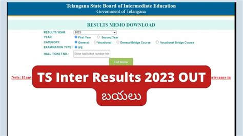 when are intermediate results 2024 telangana